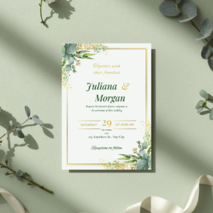 sage green wedding invitation template | minimalist botanical invite set | editable digital download