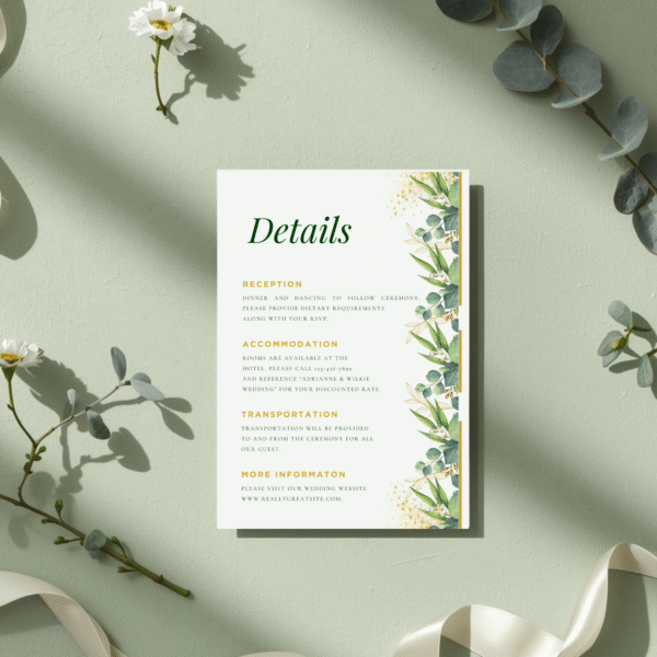 sage green wedding invitation template | minimalist botanical invite set | editable digital download