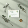 sage green wedding invitation template | minimalist botanical invite set | editable digital download
