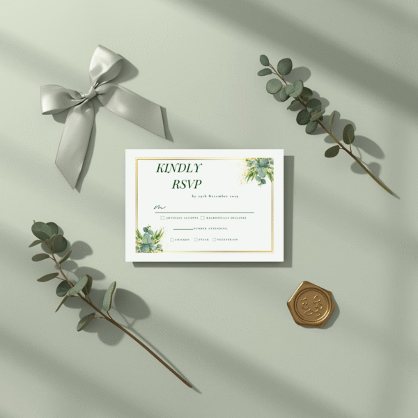 sage green wedding invitation template | minimalist botanical invite set | editable digital download