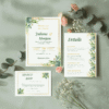 sage green wedding invitation template | minimalist botanical invite set | editable digital download