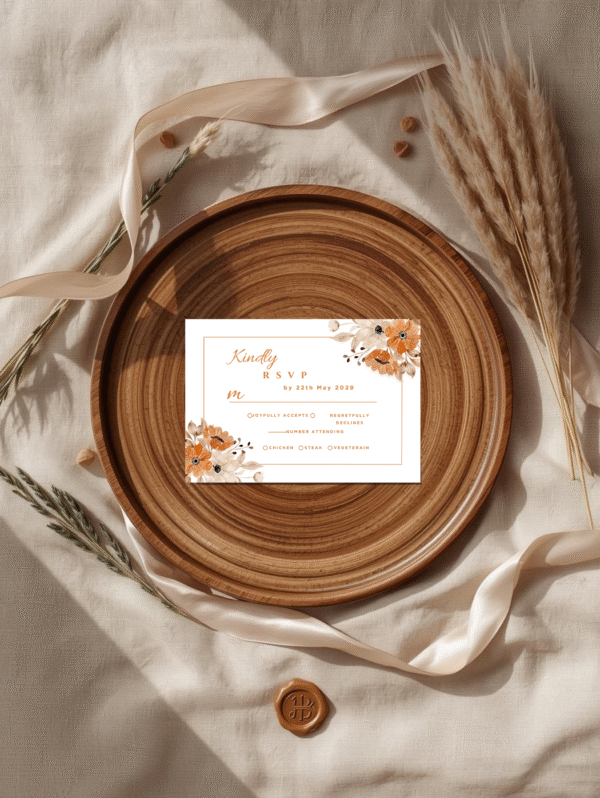 autumn wildflower wedding invitation template | boho floral printable invite | editable wedding suite