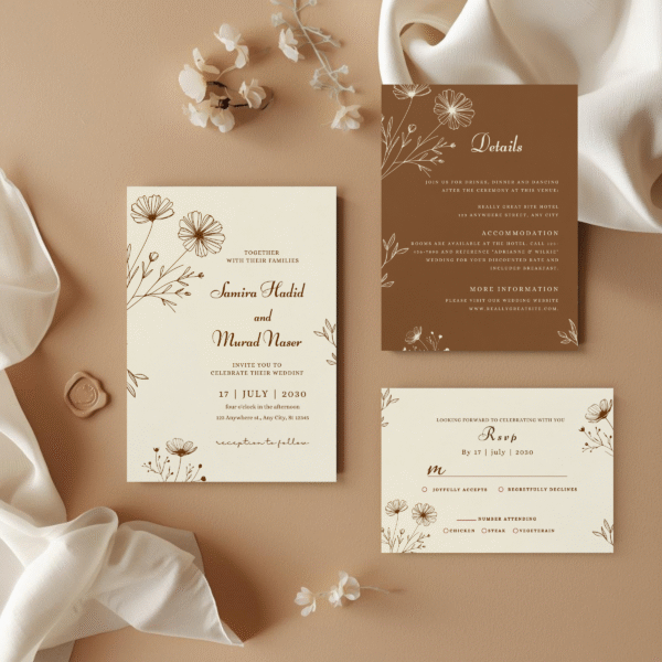 fall wedding invitation