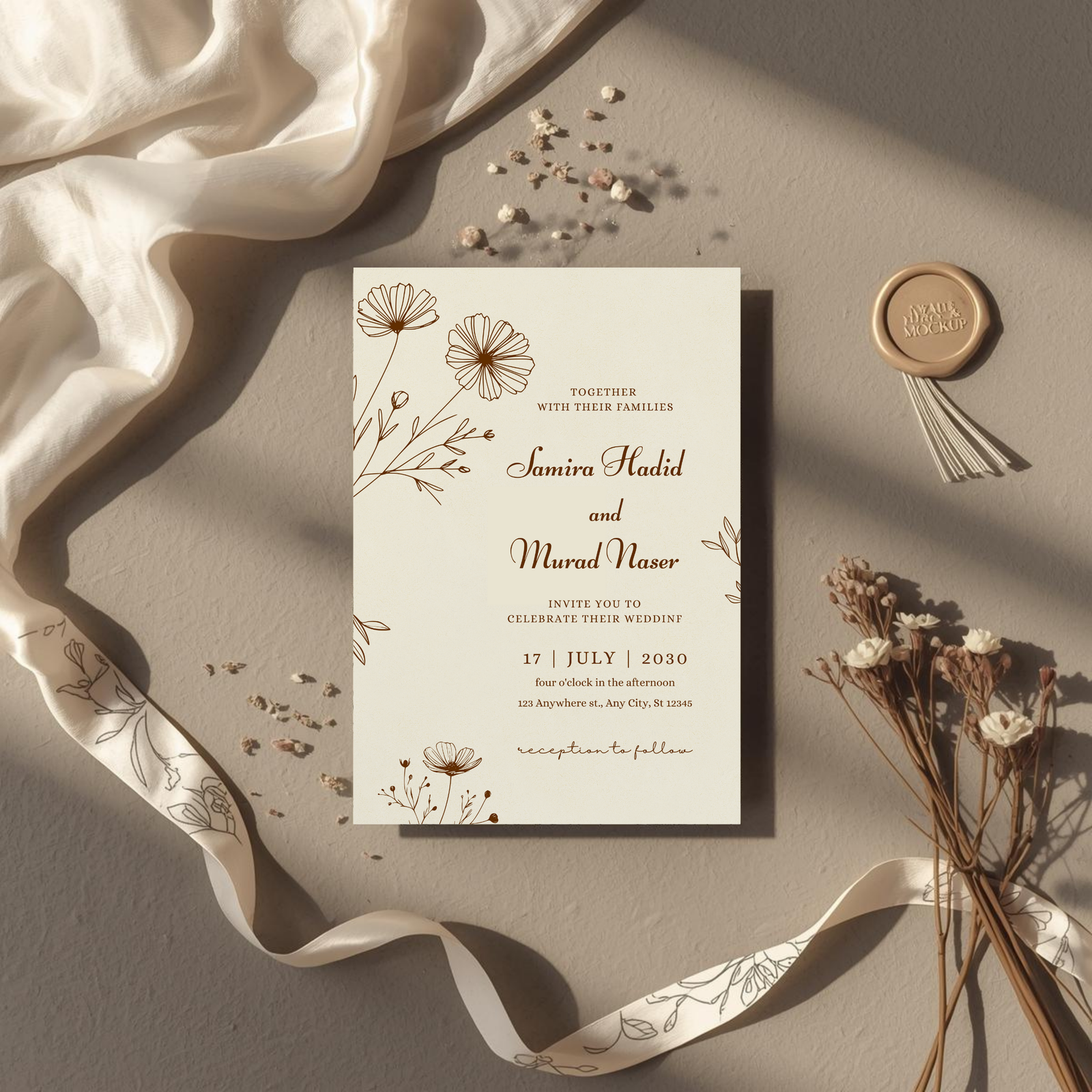 fall wedding invitation