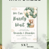 editable neutral baby shower invitation | teddy bear boho beige printable digital download